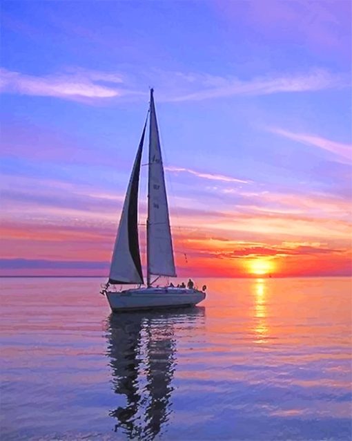 Sail Boat Sunset Paint By Numbers