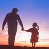 Dad And Daughter Walking Silhouette Paint By Numbers