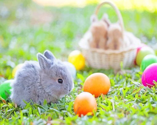 Easter Eggs And Bunny Paint By Numbers