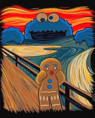 Gingerbread Man Cookie Monster Paint By Numbers