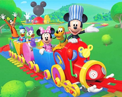 Mickey Mouse Choo Choo Express Paint By Numbers