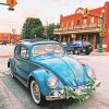 Old Blue Volkswagen Beetle Paint By Numbers