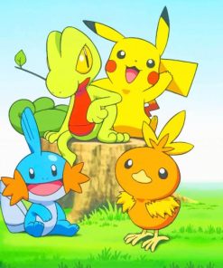 Pikachu Treecko Pokemon Paint By Numbers