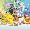Pokemons Pikachu Eevee Poster Paint By Numbers