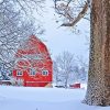 Red Barn Snow Paint By Numbers