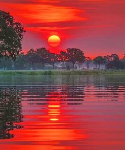 Red Sunset Paint By Numbers