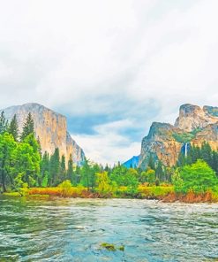 River Yosemite Valley California Paint By Numbers