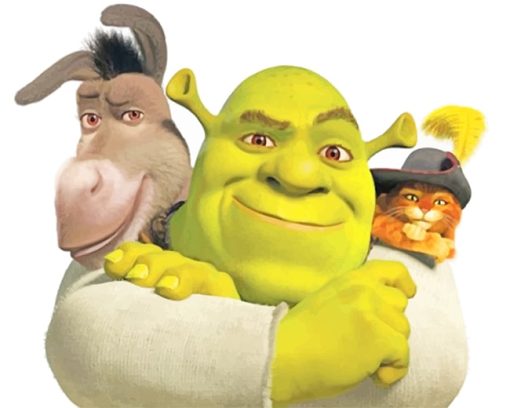 Shrek Donkey And Puss In Boots Paint By Numbers