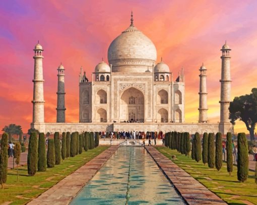 Sunrise Taj Mahal Agra Paint By Numbers