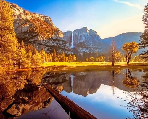 Yosemite Valley View California Paint By Numbers