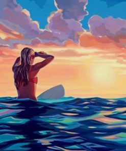 Blondy Surfer Girl Paint By Numbers