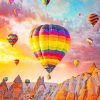 Colorful Hot Air Balloons Turkey paint by numbers