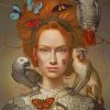 Surrealism Girl With Animals paint by numbers