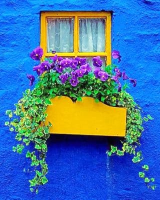 Blue Wall And Window paint by numbers