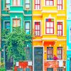 Colorful Houses Art Paint By Numbers