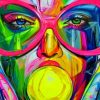 Abstract Colorful Face Paint by number