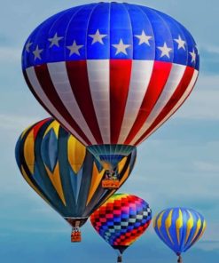 Colorful Hot Air Balloons paint by numbers