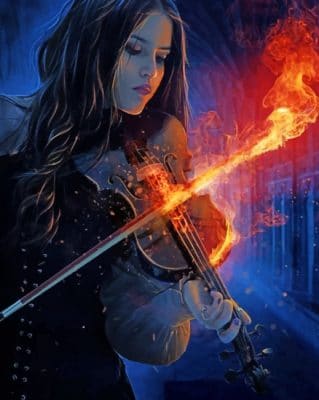 Fire Violinist Paint by numbers