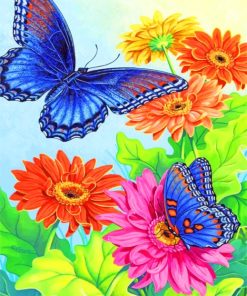 Flowers And Butterflies Paint by numbers