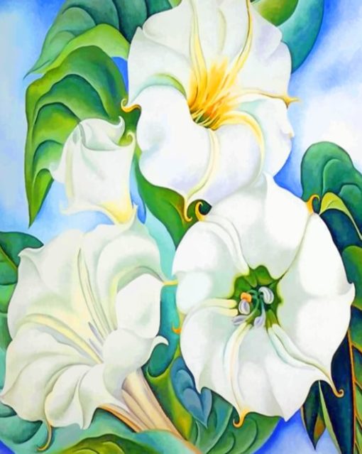 Georgia Okeeffe White Flowers paint by numbers