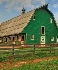 Green Barn Paint by numbers