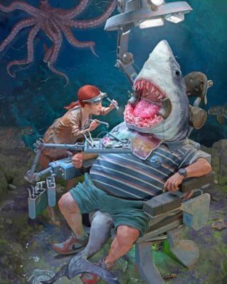 Shark In The Dentist paint by numbers