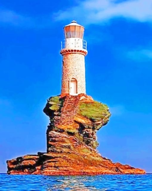 Tourlitis Lighthouse Andros Island Greece paint by numbers