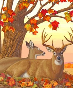 Deer in autumn paint by numbers