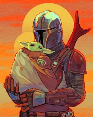 mandalorian and baby yoda paint by number