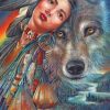 Native American With Wolf paint by numbers