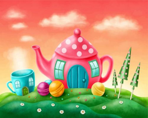 Teapot House paint by numbers