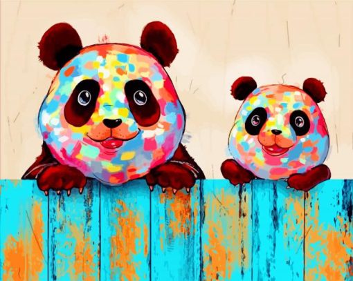 Colorful Pandas Paint by numbers