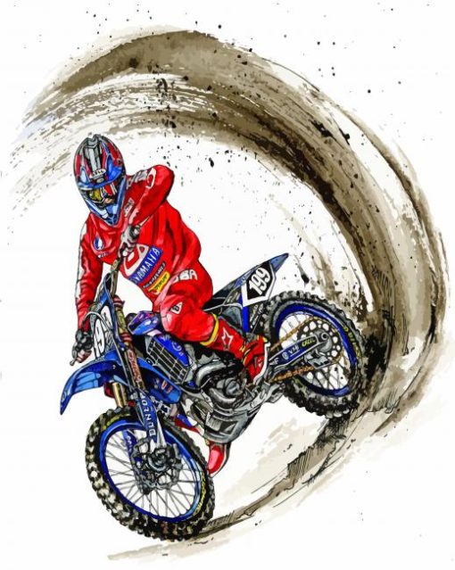 Motorcycle Driver Art Paint by numbers