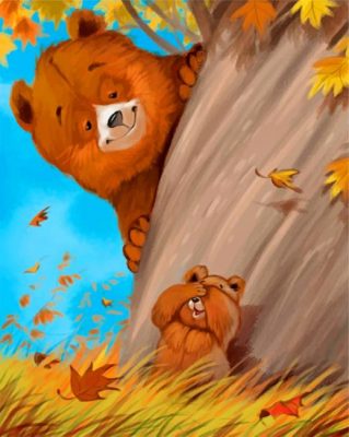 baby-bear-and-his-mama-paint-by-number