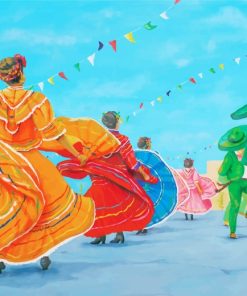 Mexican Folk Dance Paint by numbers