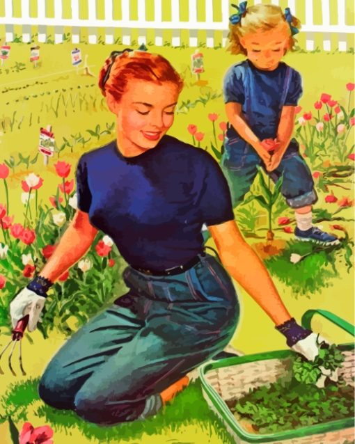 Planting With Mother Paint by numbers