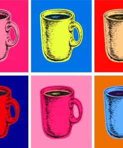 Coffee Cups Pop Art Paint by numbers