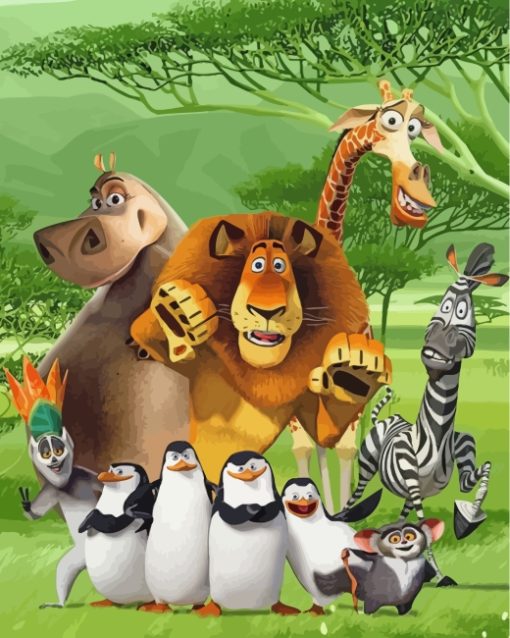 Madagascar Animals Paint by numbers