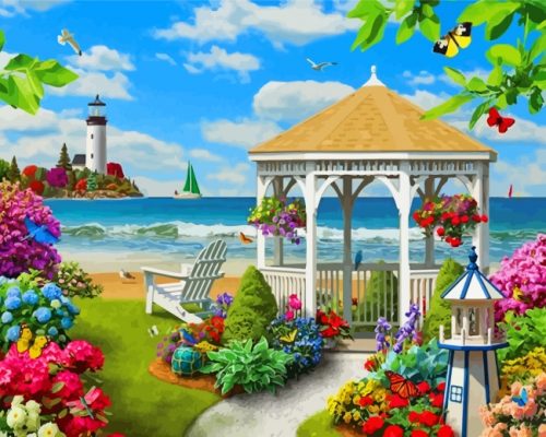 Spring Garden By Beach Paint by numbers