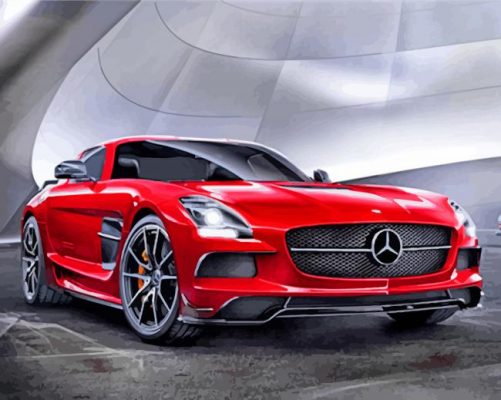 red-mercedes-sls-paint-by-numbers