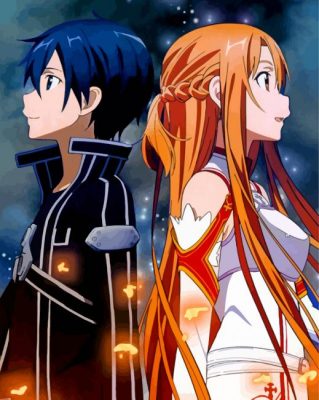 Asuna Yuuki And Kazuto Kirigaya paint by numbers