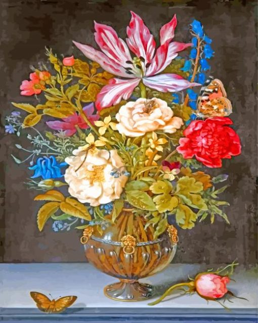 Still life with flowers Ambrosius Bosschaert paint by number