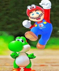 mario and Yoshi paint by numbers