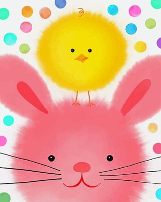 Chick And Easter Bunny paint by numbers