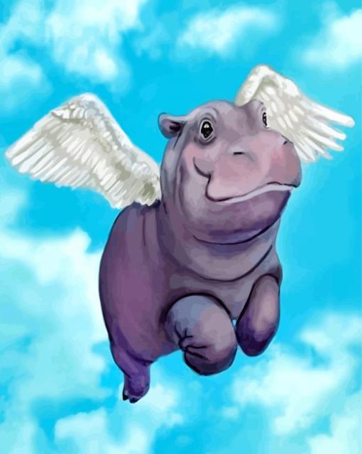 Angel Hippopotamus paint by numbers