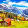 Autumn In Lauterbrunnen Village Paint By Number