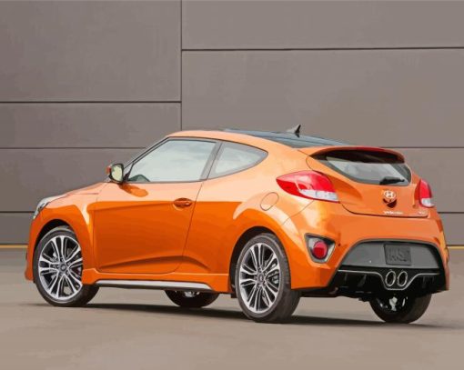 Orange Hyundai Veloster Paint By Numbers