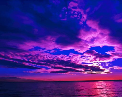 Purple Scene Sky Paint By Number