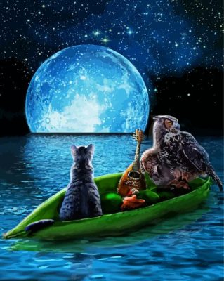 The Owl And The Pussycat Moonlight Paint By Numbers