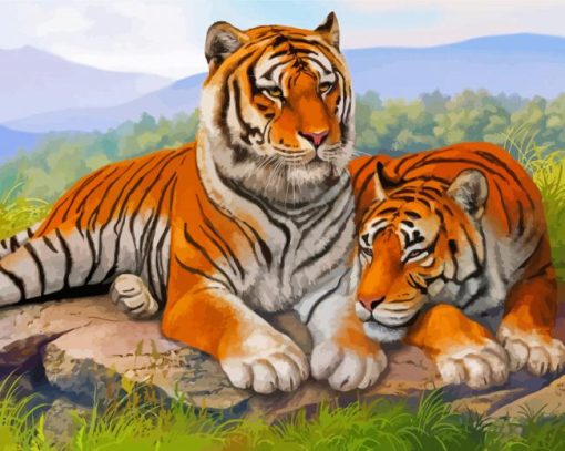 Tiger Couple Animals Paint By Number